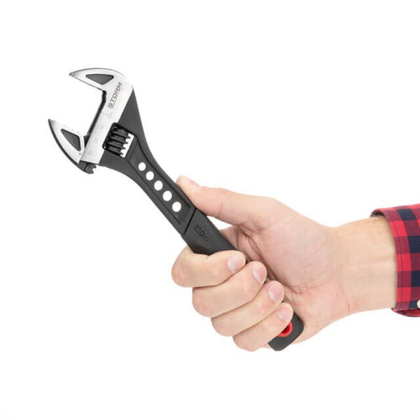 Ключ розвідний 250мм кований, рукоятка TPR, HRC 40 ~ 50, Cr-V STORM INTERTOOL XT-0080