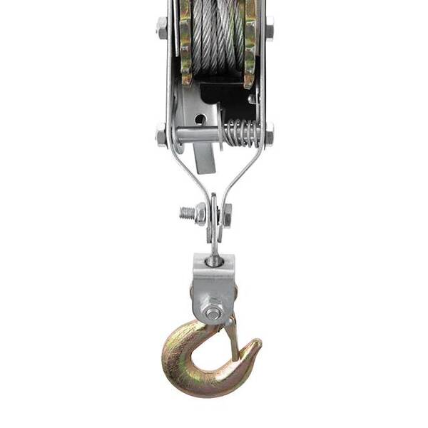 Лебідка важільна тягове зусилля 2 т, трос 1,5 м * 4,5 мм , робоча довжина тросу 0,75 м INTERTOOL GT1442
