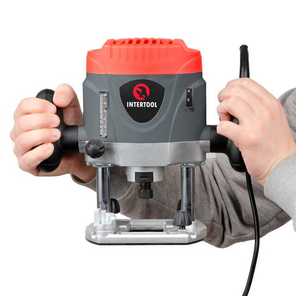 Фрезер, 1200 Вт, 8000-28000 об./хв, цанга 6/8 мм, макс глібіна 52 мм INTERTOOL DT-0950