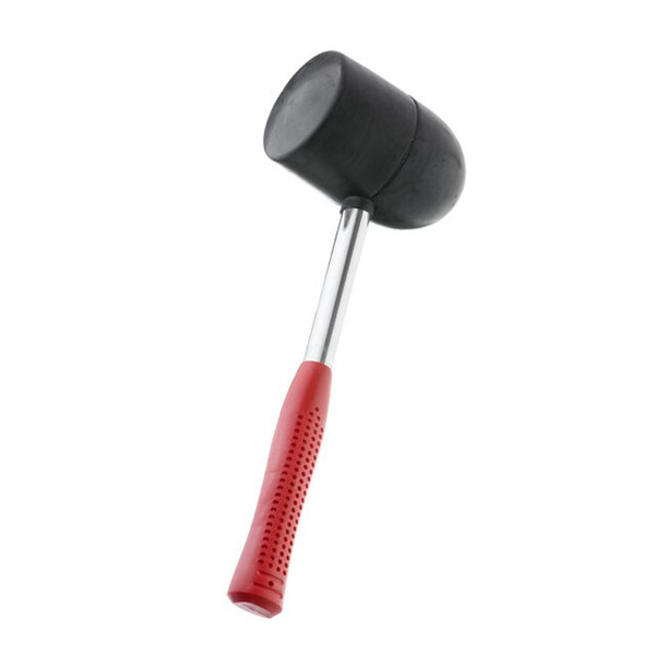 Киянка гумова 1250 г, 90 мм. чорна гума, металева ручка. INTERTOOL HT-0228