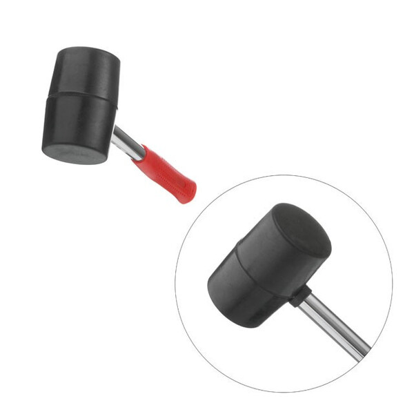 Киянка гумова 450г, 65 мм, чорна гума, металева ручка INTERTOOL HT-0231