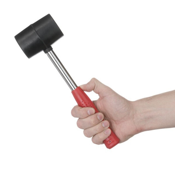 Киянка гумова 450г, 65 мм, чорна гума, металева ручка INTERTOOL HT-0231