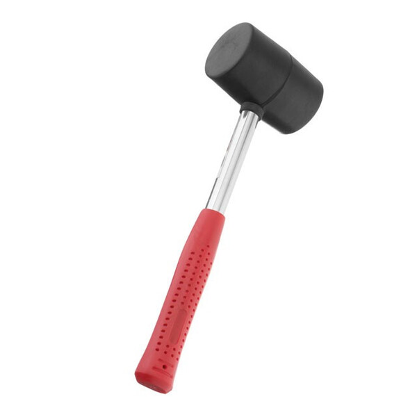 Киянка гумова 450г, 65 мм, чорна гума, металева ручка INTERTOOL HT-0231