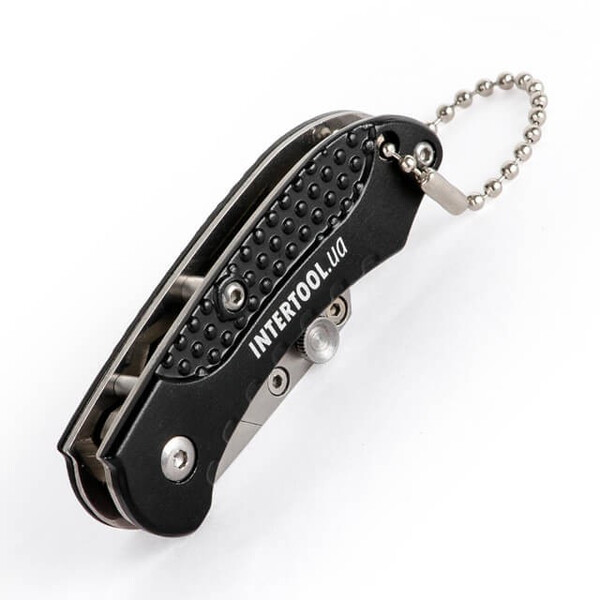 Ніж будівельний складаний з трапецієподібним лезом, SK5, алюмінієва рукоятка INTERTOOL HT-0532