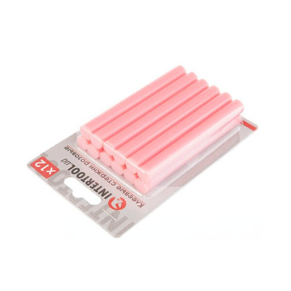 Комплект стрижнів клейових рожевих 11,2 мм * 100 мм, 12 шт. INTERTOOL RT-1045