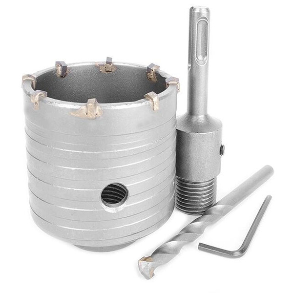 Комплект: Свердло корончастот для бетону 65 мм + Перехідник SDS Plus 100 мм INTERTOOL SD-7065