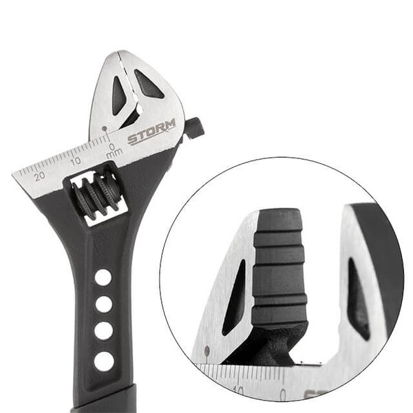 Ключ розвідний 150мм кований, рукоятка TPR, HRC 40 ~ 50, Cr-V STORM INTERTOOL XT-0070