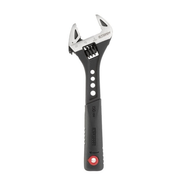 Ключ розвідний 150мм кований, рукоятка TPR, HRC 40 ~ 50, Cr-V STORM INTERTOOL XT-0070