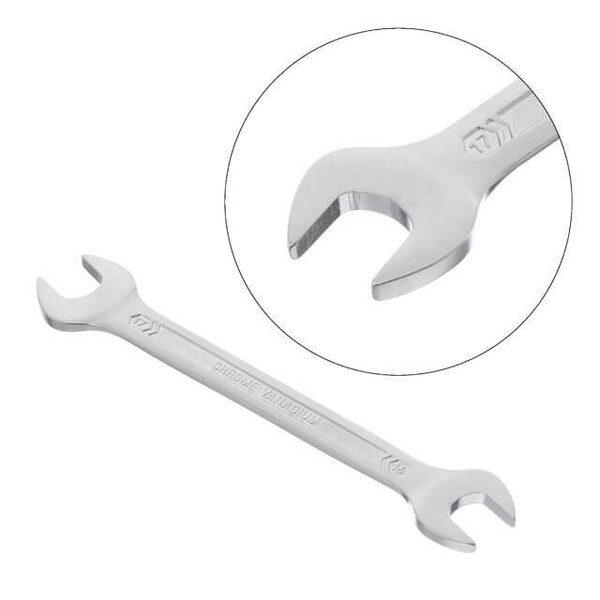 Ключ ріжковий 16-17 мм Cr-V, покриття сатин-хром; PROF DIN3113 INTERTOOL XT-1116