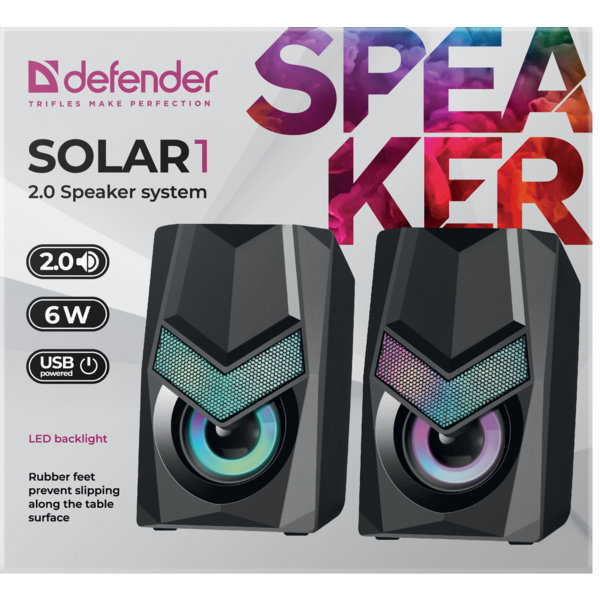 Комп.Акустика DEFENDER (65401) 2.0 Solar 1 6Вт
