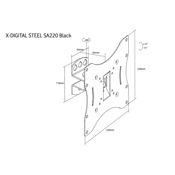 Кронштейн X-Digital Steel SA220 Black (VESA200х200)