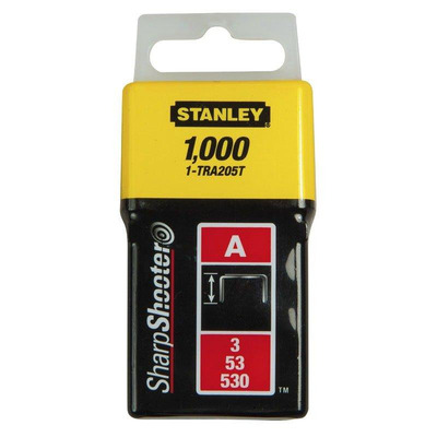 Скобы тип А высотой 6 мм, для степлера ручного Light Duty, в упаковке 1000 шт STANLEY 1-TRA204T