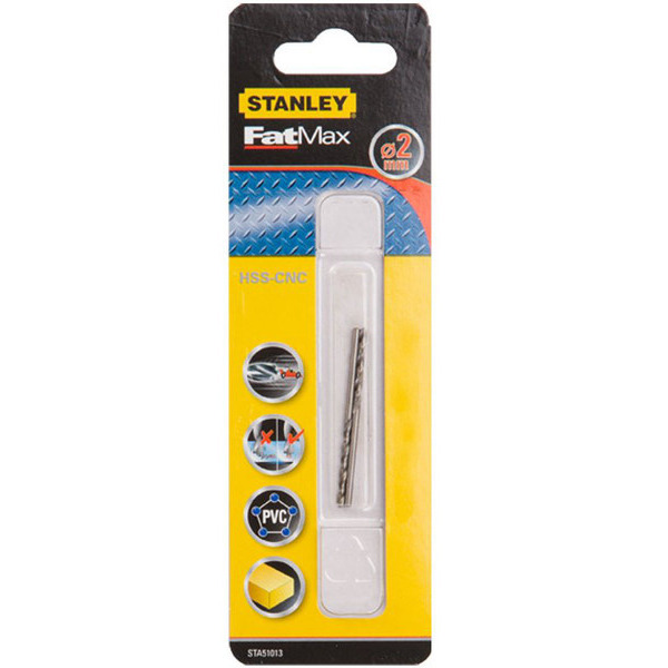 Свердло по металу Stanley STA51013 d=2мм, 49x24мм.