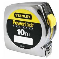 Рулетка измерительная Powerlock® длиной 10 м, шириной 25 мм в хромированном пластмассовом корпусе STANLEY 0-33-442