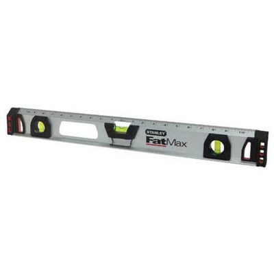 Уровень FatMax I Beam алюминиевый длиной 1200 мм, высотой 39.3 мм, с тремя капсулами и магнитами STANLEY 1-43-556
