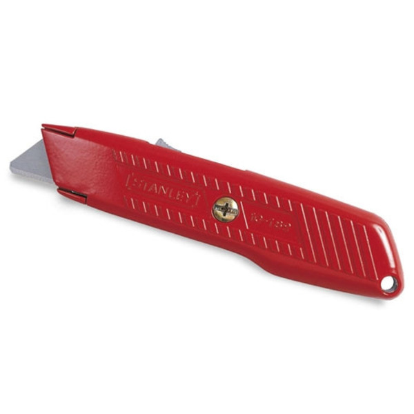 Нож с выдвижным автоматически убирающимся трапециевидным лезвием STANLEY 0-10-189