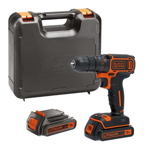 Шурупокрут Black&Decker BDCDC18KB, 18V, 30Нм, Li-Ion, 2ак.