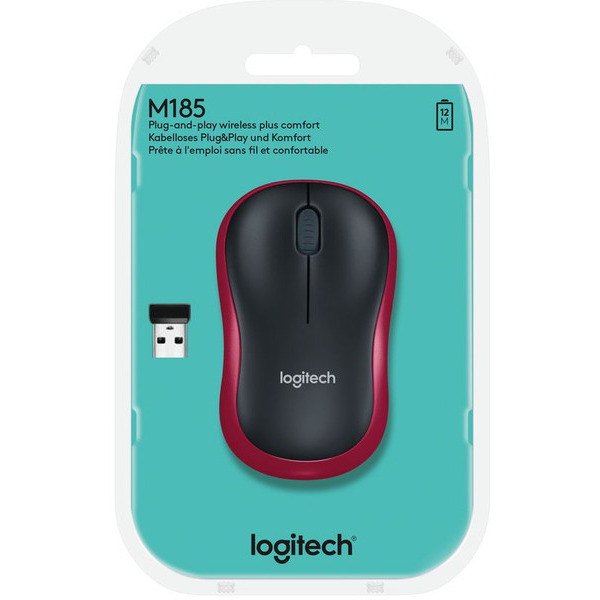 Миша Logitech M185 Red (910-002240)