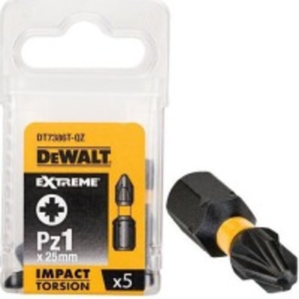 Акс.інстр DeWALT Бiти ударні IMPACT TORSION EXTREME, PZ1, 5шт.