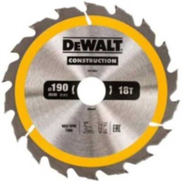 Акс.інстр DeWALT Диск пильний, 190х30мм, 18 зубів