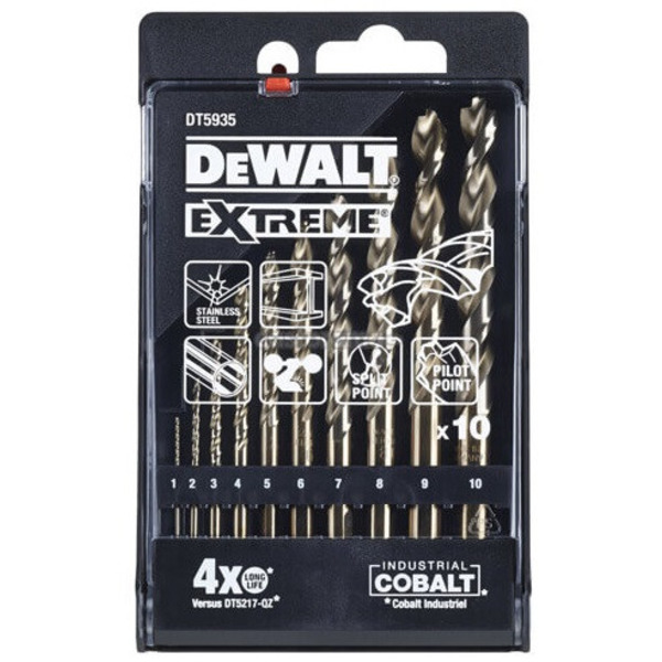 Набір свердел DeWalt DT5935 d=1-10 мм, 10 шт., кейс