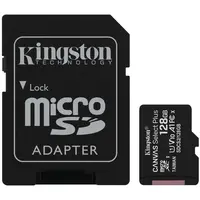 Карта пам`яті MicroSDXC 128GB UHS-I Class 10 Kingston Canvas Select Plus R100MB/s + SD-адаптер (SDCS2/128GB)