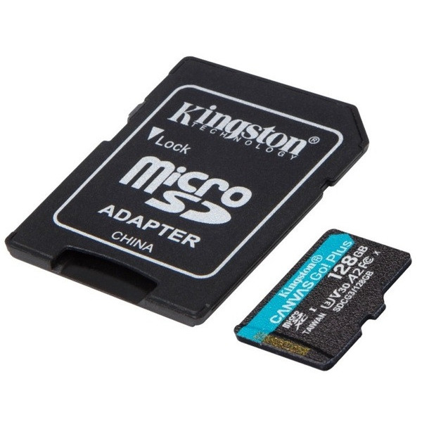 Карта пам`яті MicroSDXC 128GB UHS-I/U3 Class 10 Kingston Canvas Go! Plus R170/W90MB/s + SD-адаптер (SDCG3/128GB)
