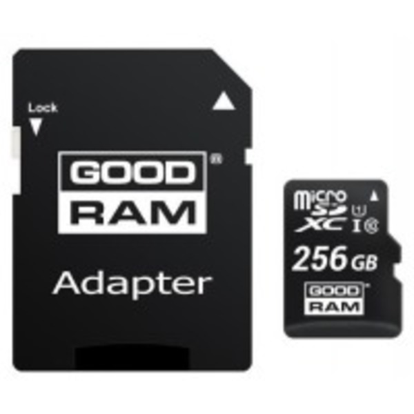 Карта памяти MicroSDXC 256GB UHS-I Class 10 Goodram + SD-adapter (M1AA-2560R12)