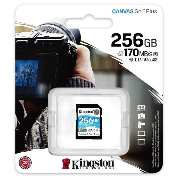 Карта пам`ятi SDXC 256GB UHS-I/U3 Class 10 Kingston Canvas Go! Plus R170/W90MB/s (SDG3/256GB)