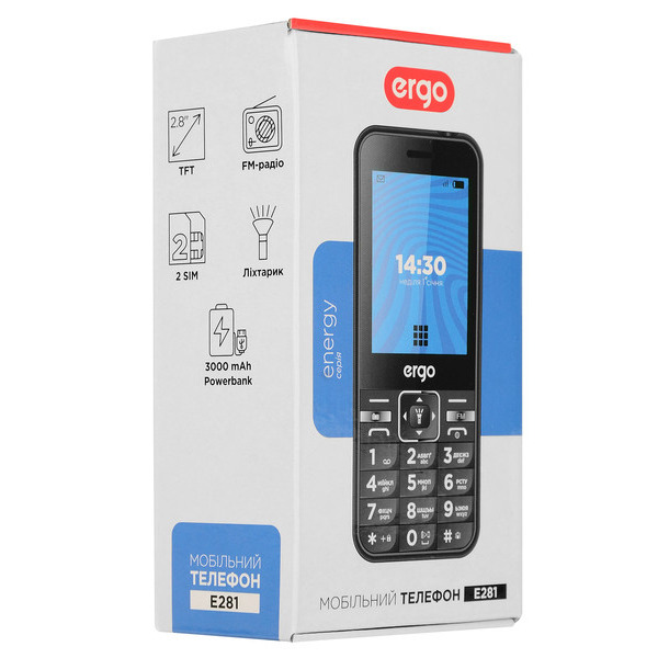 Мобильный телефон Ergo E281 Dual Sim Black