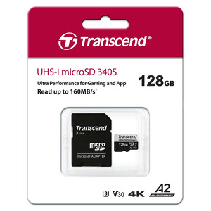 Карта пам'яті Transcend microSD 128GB C10 UHS-I U3 A2 R160/W125MB/s + SD