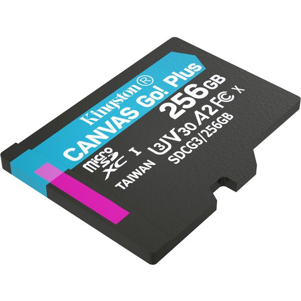 Карта пам`яті MicroSDXC 256GB UHS-I/U3 Class 10 Kingston Canvas Go! Plus R170/W90MB/s (SDCG3/256GBSP)