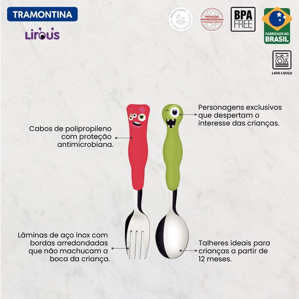 Столові прилади дит. TRAMONTINA Baby Lirous X2пр.стол.приб. (23797/909)