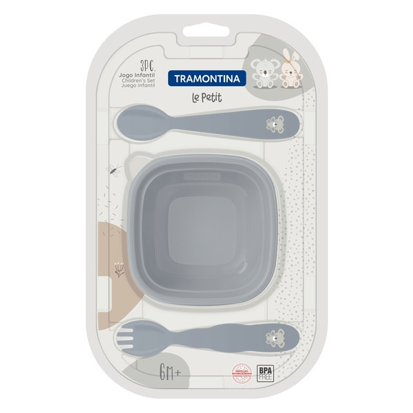 Набор посуды дит. TRAMONTINA Baby Le Petit 3пр. gray (23797/603)