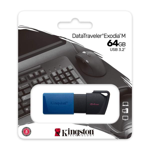 USB-Флешка USB 3.2 64GB Kingston DataTraveler Exodia M Black/Blue (DTXM/64GB)