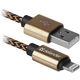 КабельDEFENDER (87806)ACH01-03T USB(AM)-Lighting 1m, 2.1A золотистий