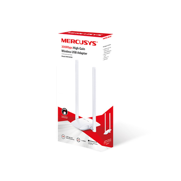 Бездротовий адаптер Mercusys MW300UH (N300, micro USB, 2 антени)