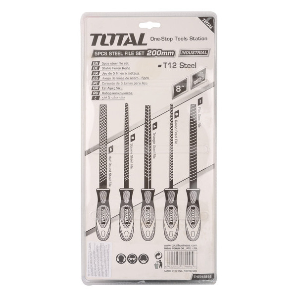 Набір TOTAL THT918516 напилків по металу, 200мм, 5шт.