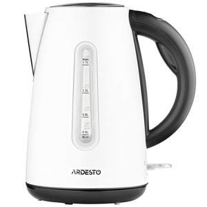 ARDESTO Электрочайник EKL-F300W 1.7л/2200Вт/strix контроль/нерж.сталь/белый