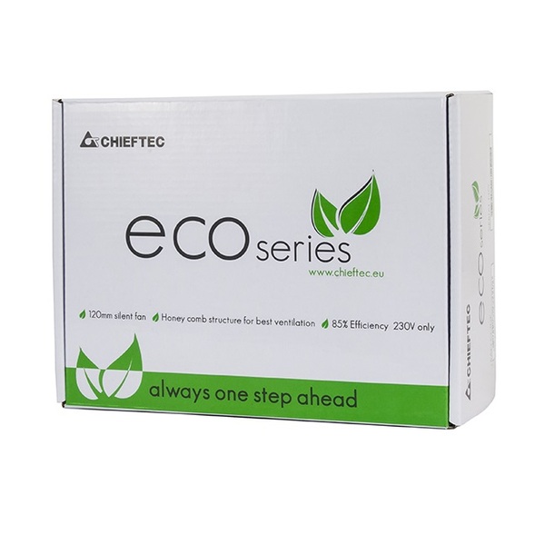 Chieftec Блок питания RETAIL Eco GPE-500S,12cm fan,a/PFC,24+4,2xPeripheral,4xSATA,1xPCIe