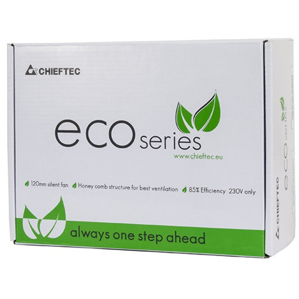 Chieftec Блок питания RETAIL Eco GPE-500S,12cm fan,a/PFC,24+4,2xPeripheral,4xSATA,1xPCIe
