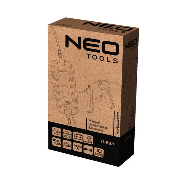 Зарядний пристрій Neo Tools 6/12V 10А 3-200Ah STD/AGM/GEL/LiFePo4 (11-893)