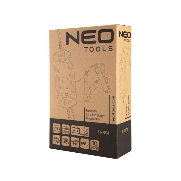 Зарядний пристрій автоматичний Neo Tools 6-12V 4A 3-120Ah STD/AGM/GEL/LiFePo4 (11-891)
