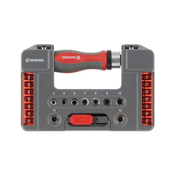 Викрутка реверсивна з комплектом насадок Intertool VT-3638