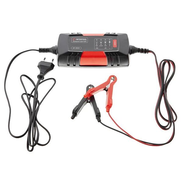 Зарядний пристрій INTERTOOL AT-3022 для акумуляторних батарей 6/12В, 2А, 230В, ємність 1.2 - 60 а/ч