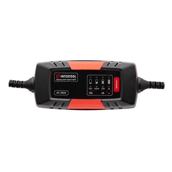 Зарядний пристрій INTERTOOL AT-3022 для акумуляторних батарей 6/12В, 2А, 230В, ємність 1.2 - 60 а/ч