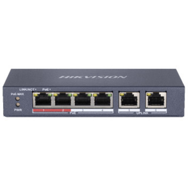 DS-3E0106P-E/M 4-канальний Ethernet некерований POE