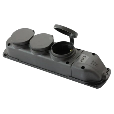 ERKA 6003 Колодка тройная с заглушкой 3*16 (каучук)
