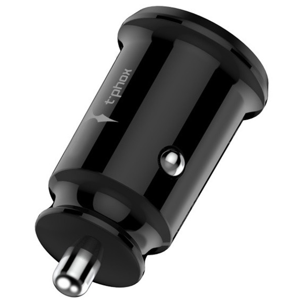 Автомобільний зарядний пристрій T-PHOX Charger Set 2.4A Dual+MicroUSB cable 1.2m (Чорний)