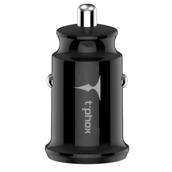 Автомобільний зарядний пристрій T-PHOX Charger Set 2.4A Dual+MicroUSB cable 1.2m (Чорний)